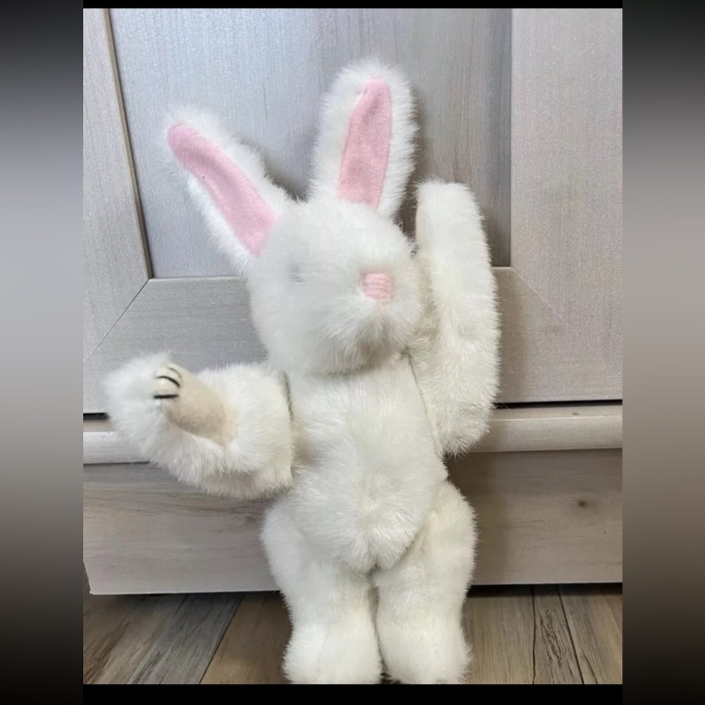 White Rabbit - Movable Arms & Legs  - 8" Easter Rabbit By Wang's - Picture 5 of 12